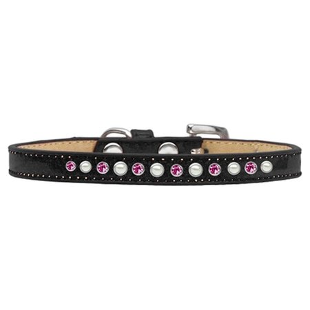 MIRAGE PET PRODUCTS Pearl & Pink Crystal Puppy Ice Cream CollarBlack Size 8 612-05 BK-8